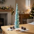 Tannenbaum Kunstbaum mit Draht und Holzfuß 40cm Türkis | Floristik24.at