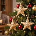 Deko-Sterne aus Rattan 14,5cm Natur 3er-Set Christbaumschmuck | Floristik24.at