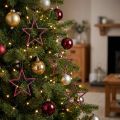 Glitzernde Weihnachtssterne aus Kunststoff, 7,5 cm, Berry, 40 Stück, zum Hängen | Floristik24.at