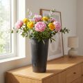 Bodenvase aus Kunststoff, schwarz, Ø 17,5 cm, H 28 cm | Floristik24.at