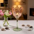 Teelichthalter Glas 20 cm Tulpenform Orange für Innenbereiche | Floristik24.at