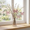 Dekohänger Schmetterlinge Holz 8 cm Pink Glitter zum Aufhängen 12 Stück | Floristik24.at