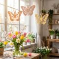 Deko-Schmetterlinge aus Holz 12cm Orange/Rosa/Gelb 12 Stück mit Aufhängeschlaufe | Floristik24.at