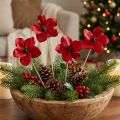 Holzblütenstecker Rot 45cm Ø9–12cm 15 Stück für Dekoration | Floristik24.at