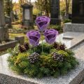 Künstliche Rosen Violett Wachsrosen Ø6cm mit Drahtstiel 18 Stück | Floristik24.at