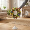 Kranzhalter aus Gusseisen mit Haken Weiß Shabby Chic 76cm | Floristik24.at