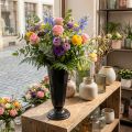 Kunststoffvase Schwarz Ø19cm mit Fuß, H47cm | Floristik24.at