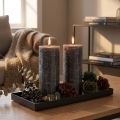 Stumpenkerzen Wachs Anthrazit 85x200mm Set Rustikales Design | Floristik24.at