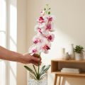 Künstliche Orchidee Phalaenopsis mit 9 Blüten, Weiß-Fuchsia, 96 cm | Floristik24.at