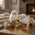 Winterdeko Deko Eulen Figuren zum Stellen Weiß 15cm 2St | Floristik24.at