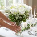 Künstliche Rosen im Bund aus Seide Cremeweiß 36cm 8 Stück | Floristik24.at