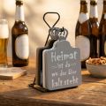 Flaschenöffner-Set aus Holz und Metall mit witzigen Sprüchen, 4-teilig, mit Ständer | Floristik24.at