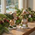 Weihnachtsmäuse Dekofiguren handbemalt 2er Set Polyresin | Floristik24.at