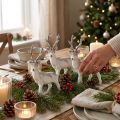 Deko-Rentier Weiß mit Glitzer – Winterliche Weihnachtsdeko 20cm 3St | Floristik24.at