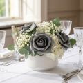 Foam-Rosen Grau Ø7,5cm 18er-Set mit Draht | Floristik24.at