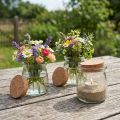 Glas Dekogefäß mit Korken, klar, Ø 7 cm, H 8 cm, 6 Stück | Floristik24.at