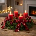 Samtband Weihnachten Sternenband rot-gold 25mm x 8m | Floristik24.at