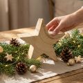 Deko Stern aus Paulownia-Holz 20 cm naturbelassen | Floristik24.at