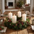 Durchgefärbte Stumpenkerzen Weiß 70 x 80 mm Set 4 Stück für Adventskranz | Floristik24.at