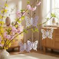 Holz-Dekohänger Schmetterling 12×11cm Lila/Weiß 4er-Set | Floristik24.at