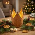 Teelichthalter Krone Rost Gold Optik Metall Deko H11cm | Floristik24.at