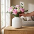 Keramik Blumenvase Weiß Ø22cm H22,5cm für Dekoration und Trockenfloristik | Floristik24.at