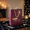 Papiertasche Geschenktüte 18×10×23 cm Weinrot Gold „Hauptsache es knallt“ 2 Stück | Floristik24.at