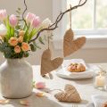 Dekorationsanhänger Herzen Hanf Bast Natur 10,5 cm 8er-Set | Floristik24.at