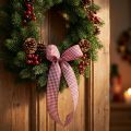 Geschenkband Karo Bordeaux 15mm x 20m aus Viskose und Polyester | Floristik24.at