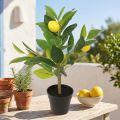 Zitronenbaum künstlich mit Topf, 40 cm hoch, grün-gelb, für Innenbereich | Floristik24.at