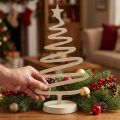 Mini-Weihnachtsbaum Metall Beige Tonoptik H30cm | Floristik24.at