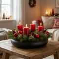 Schale mit Kerzenhalter Magnet Schwarz Ø33cm H7,5cm | Floristik24.at