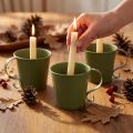 Stabkerzenhalter Metall Tasse Grün Ø9,5cm H8cm 3 Stück | Floristik24.at