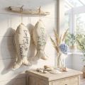 Maritime Stoffdeko Fisch zum Aufhängen 34×14,5 cm Naturstoff 2 Stück | Floristik24.at