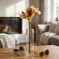 Künstliche Amaryllis-Blume aus Seidenstoff in Rosa und Gelb, 66 cm | Floristik24.at
