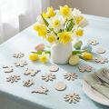 Streuteile Holz 2–4cm Weiß, 12 Motive, 64 Stück für Frühling und Ostern | Floristik24.at