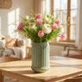 Keramikvase mit Rillen in Hellgrün Ø13 cm H20 cm | Floristik24.at