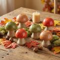 Holz-Dekopilze 6,5 cm Grün Rot Orange 9 Stück Herbstdeko | Floristik24.at