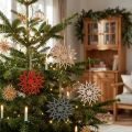 Holzsterne zum Aufhängen in Rot, Weiß, Blau und Natur, 8er-Set, Ø12-15 cm | Floristik24.at