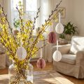 Ostereier Hängedekoration Wabenpapier Cremeweiß Orange 8cm 6 Stück | Floristik24.at