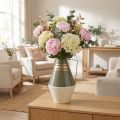Nostalgische Metallvase mit Henkel - Ø19cm, H31cm, Creme/Grau/Gold | Floristik24.at