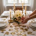 Streudekoration Gingkoblätter Gold Holz 3×4cm 72 Stück | Floristik24.at