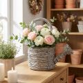 Gießkanne aus Weide, Flechtoptik, Weiß, 26 cm hoch, für Wohnraumdekoration | Floristik24.at