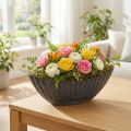 Pflanzschale mit Rillen Pflanzschiffchen Anthrazit 24cm | Floristik24.at