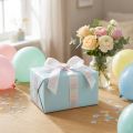 Geschenkband aus Polyester "Happy Birthday", 40 mm x 15 m, Regenbogenfarben | Floristik24.at