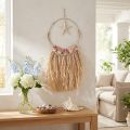 Wanddeko aus Bast mit echtem Seestern und Muscheln Ø26,5 cm, H65 cm | Floristik24.at