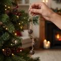 Weihnachtsglöckchen aus Metall 37 cm in Braun und Kupfer mit Jute-Seil, 6er Set | Floristik24.at