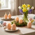 Osterkerzen aus Wachs, Eiform, Ø 6 cm, H 9 cm, Peach, 6 Stück | Floristik24.at