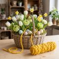 Filzkordel aus Jute und Schafwolle Dottergelb 10mm x 25m | Floristik24.at