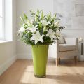 Grüne Bodenvase aus Kunststoff Ø28,5 cm H45 cm für Wohnraumdekoration | Floristik24.at